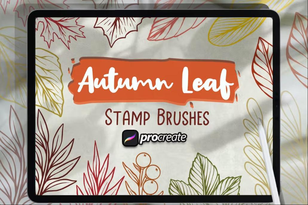 Autumn Leaf Stamp Procreate Brushes