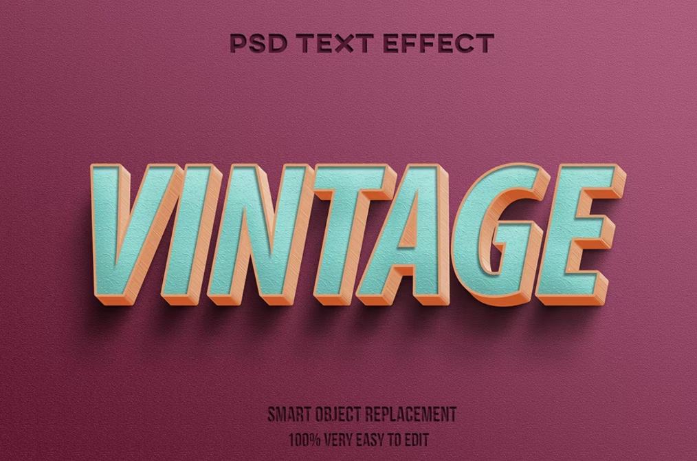 Bold Vintage Text Effect PSD