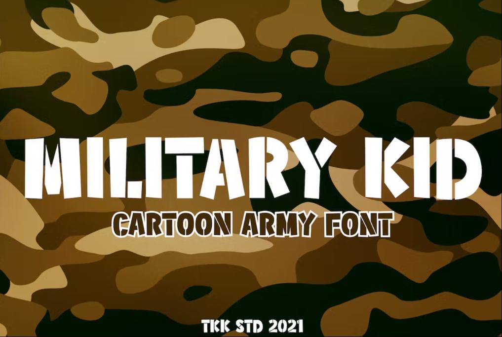 Cartoon Style Army Typeface 
