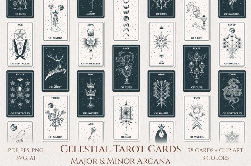 Celestial Tarot Card Design Elements