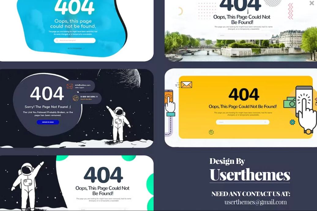 Clean 404 Landing Page Designs