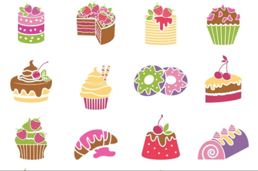 Colorful Sweets and Desserts Icon