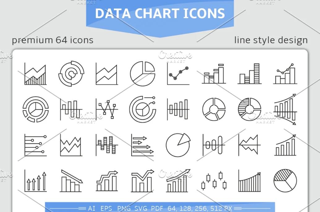 Creative Data Chart Icons Set