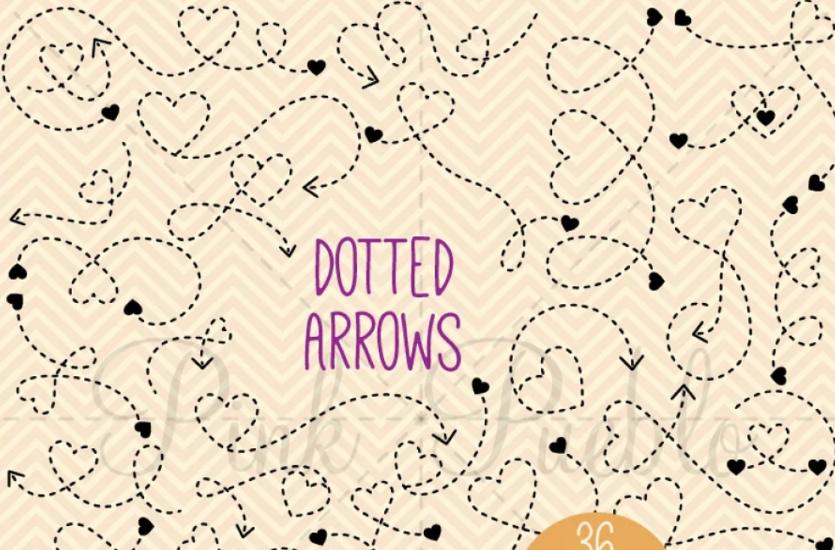 Creative Dotted Arrow Cliparts