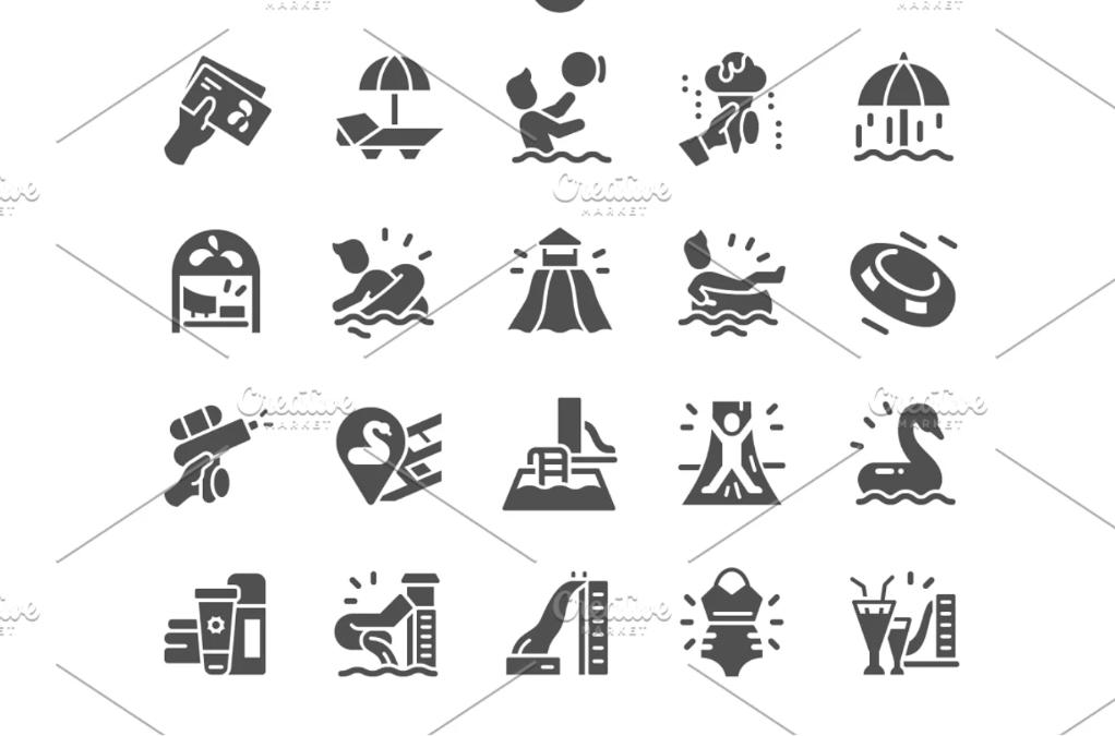 Creative Water Park Icons