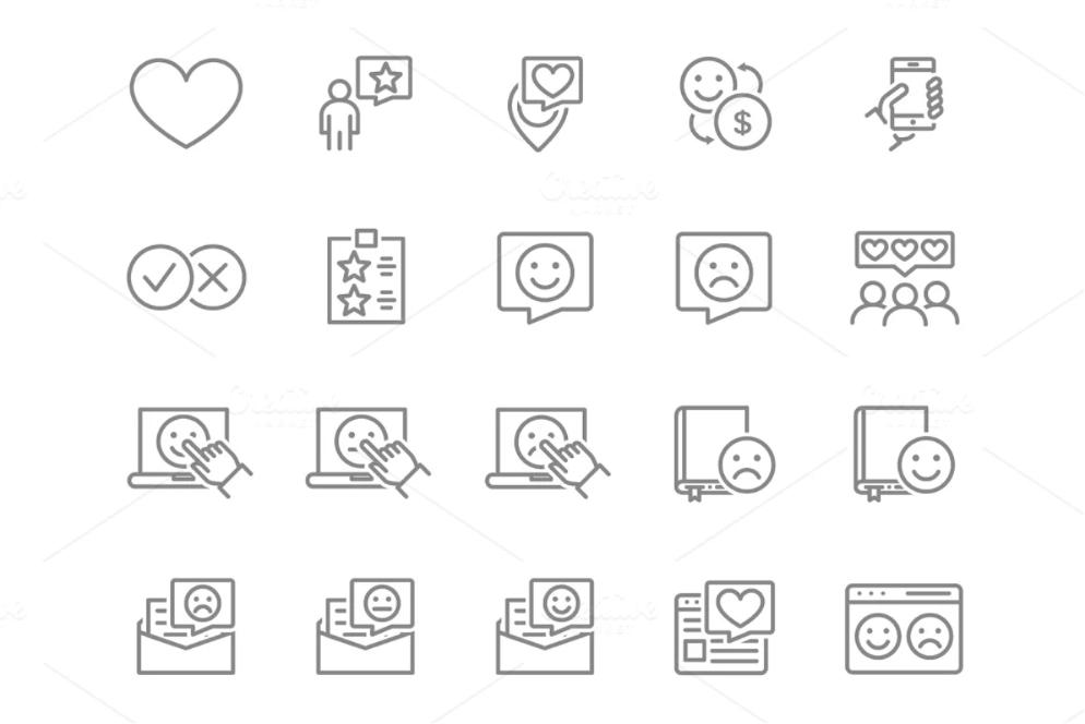 Customer Review Icons Set