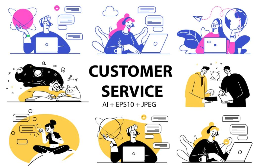 Customer Service Concept Illustrationss