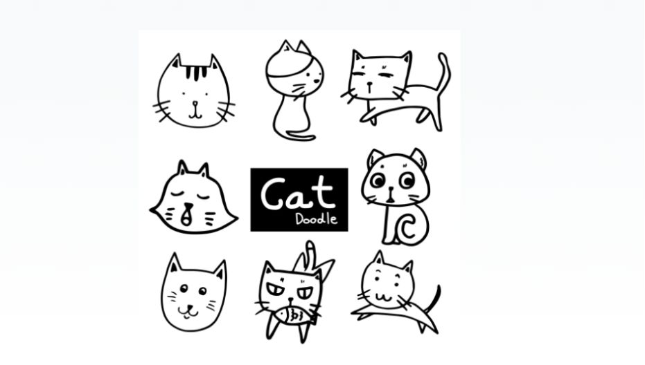 Cute Cat Doodle Set