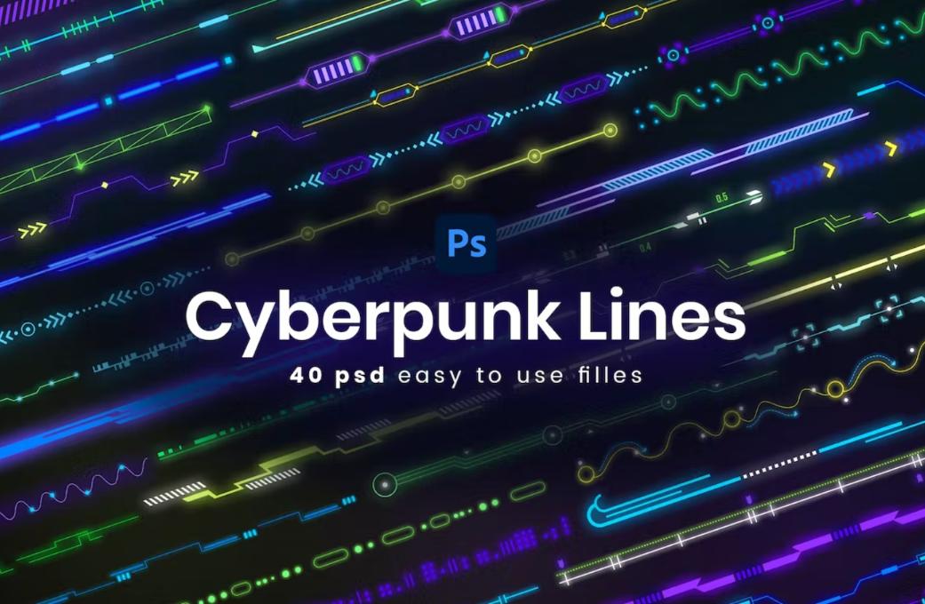 Decorative Cyberpunk Arrow Lines