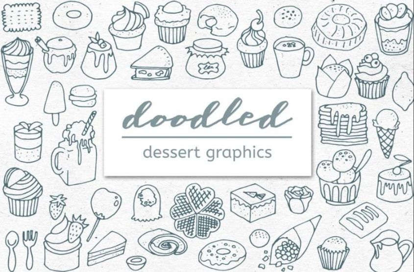 Doodle Dessert Vector Icons