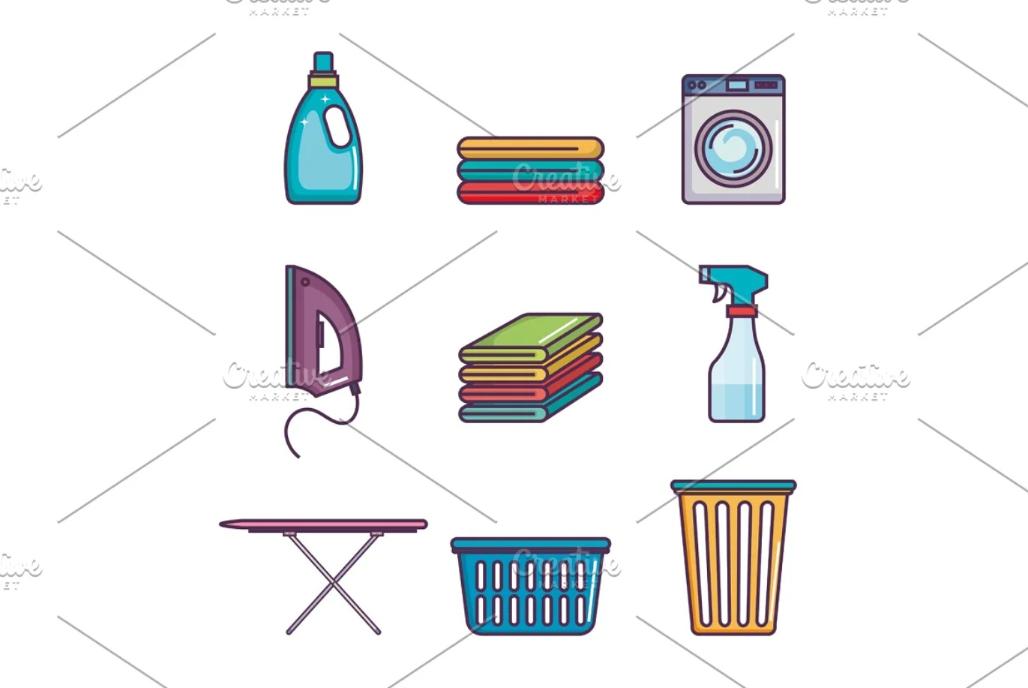 Dry Cleaning Icons Set