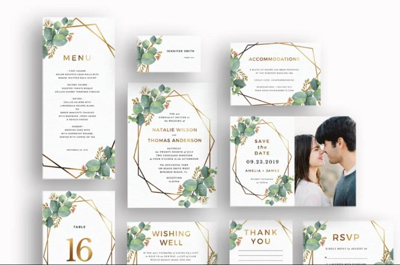 Eucalyptus Wedding Invitation Templates