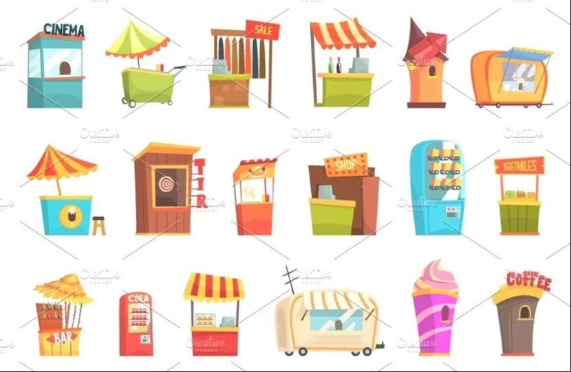 Fair Stands Illustration Designs