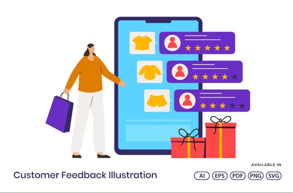 Flat Shopping Feedback Vectors