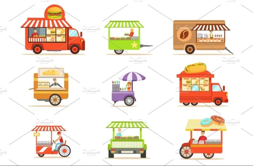Food on Wheels Illustrations