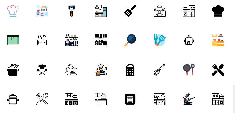 Free Kitchen Vector Icons