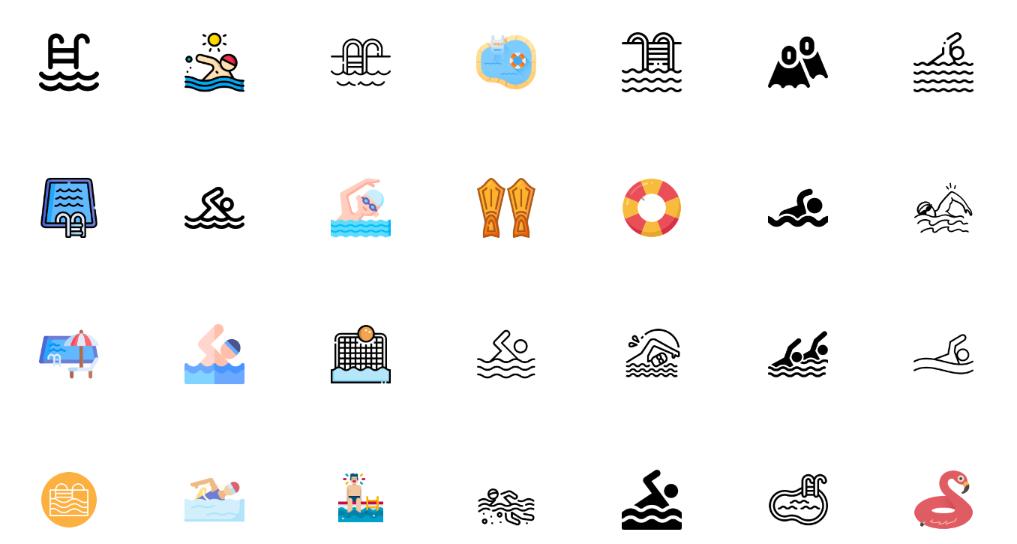 Free Swimming Icons Set