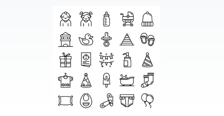 Free baby Shower Icons