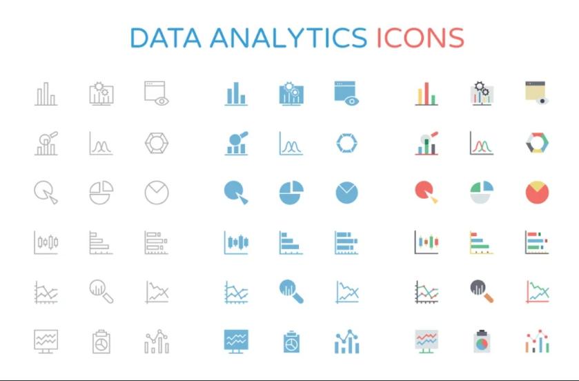 Graphs and Charts Icon Set