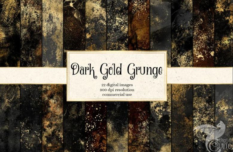 Grunge Gold Textures Set