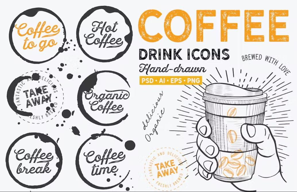 Hand Drawn Coffee Drinks Icon