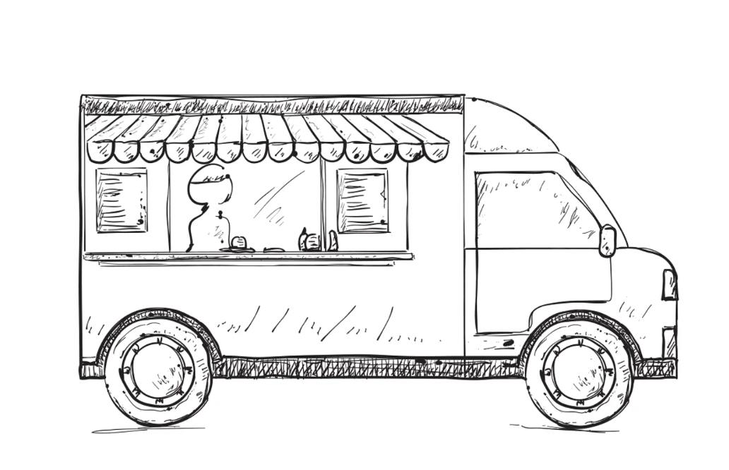Hand Drawn Food Truck Vector