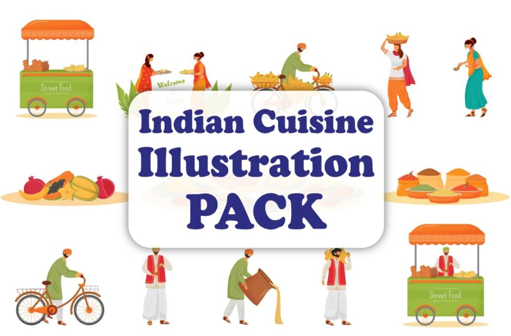 Indian Cuisine Illustrations Pack