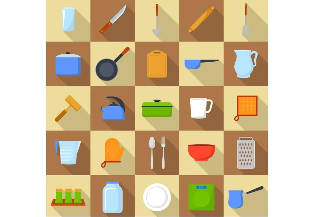 Kitchenware Tool Icons Set