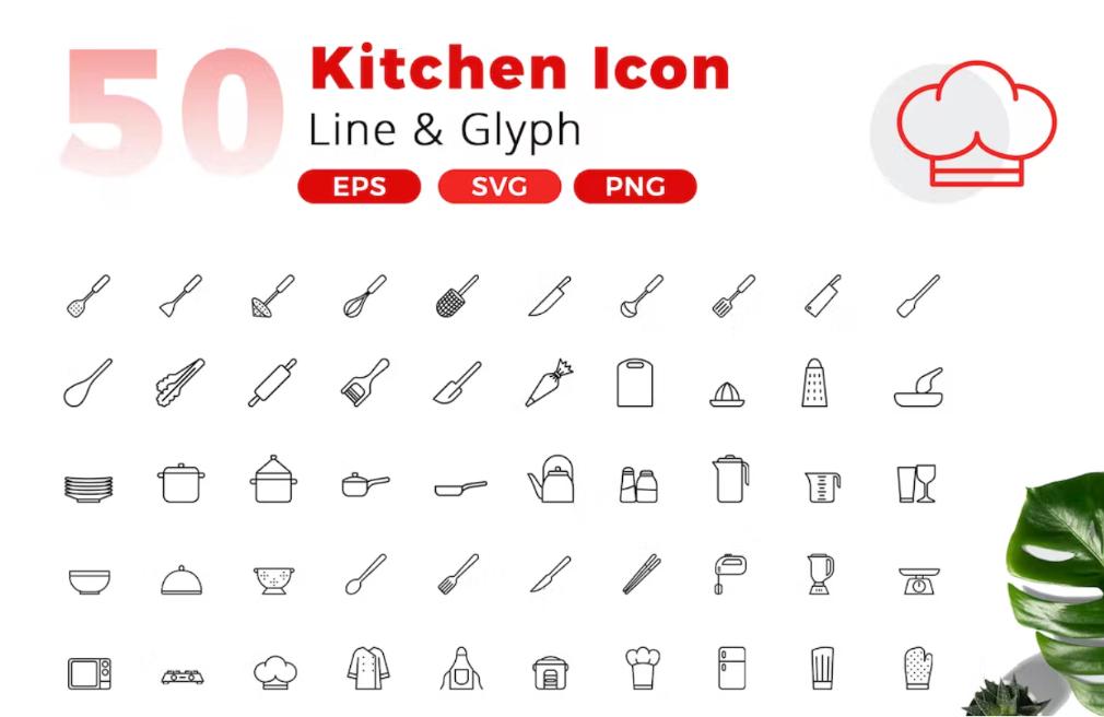 Line and Glyph Icons Set