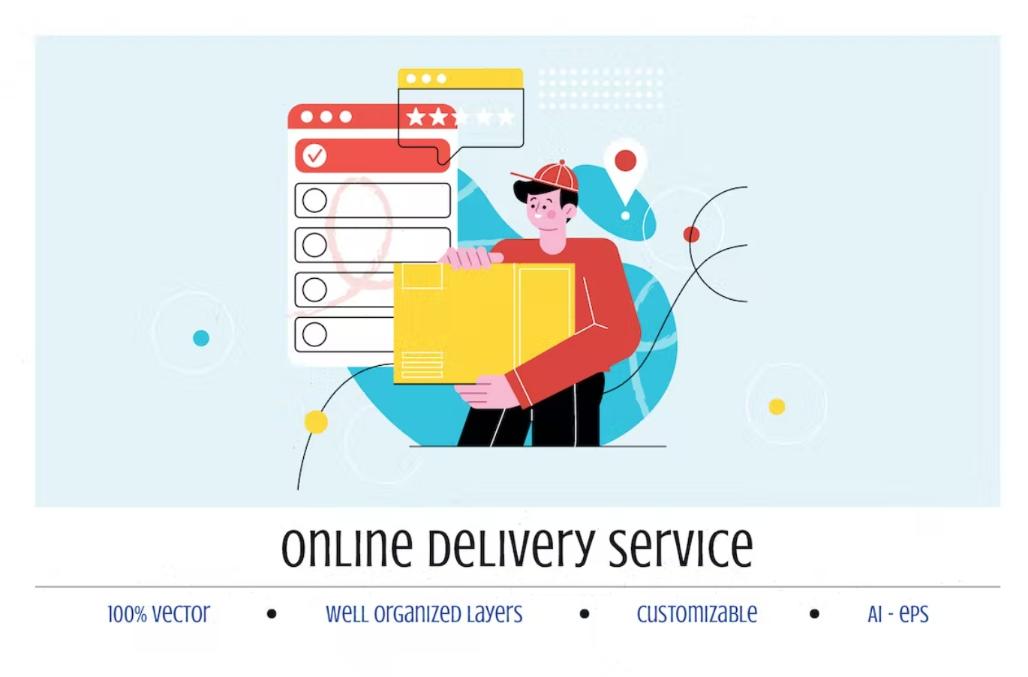 Online Delivery Illustration Vector