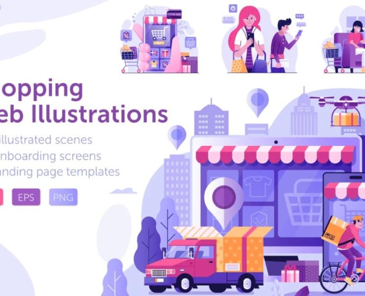 15+ Online Shopping Illustrations AI Download