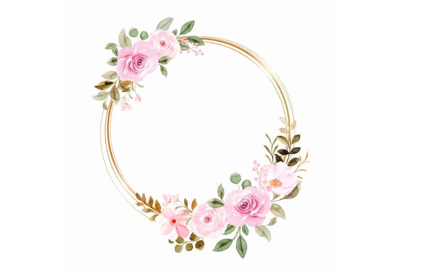 Pink Floral Wreath Design