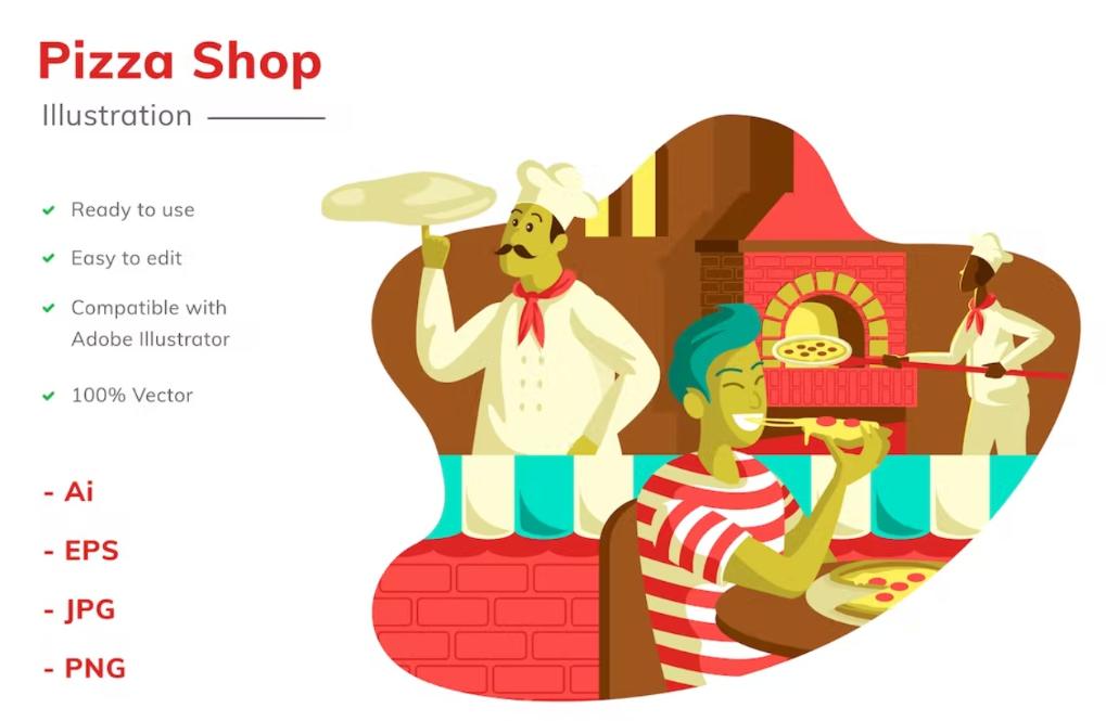 Pizza Shop Illustration Design
