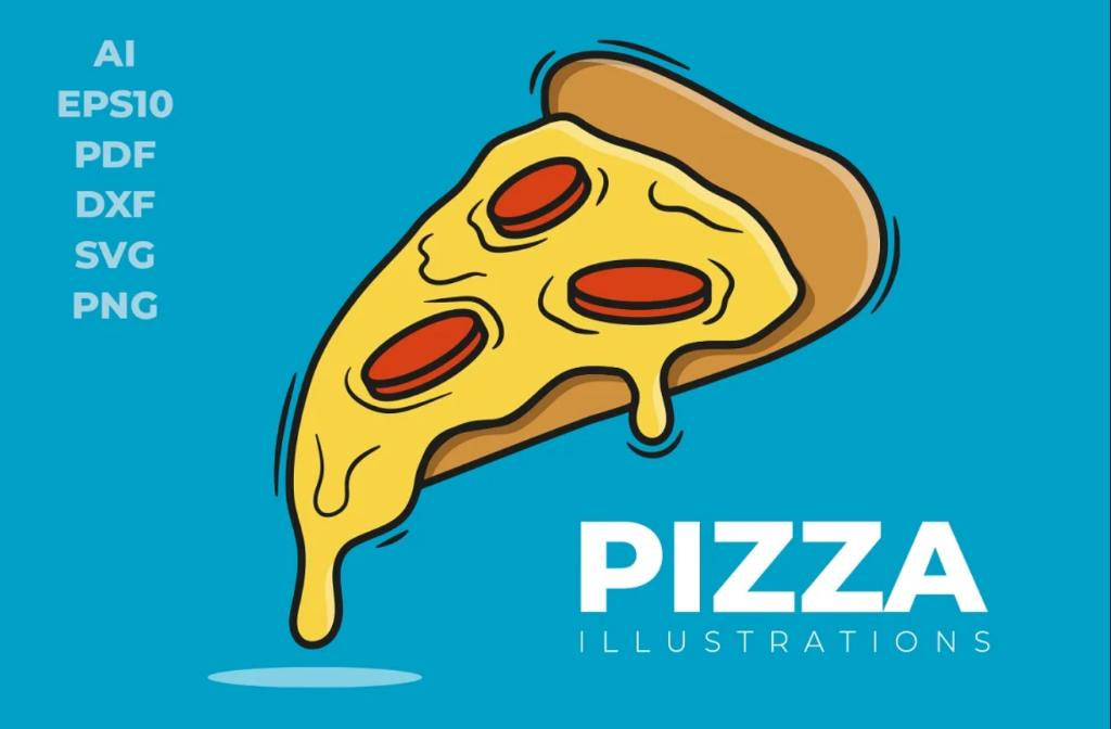 Pizza Slice Vector Illustrations