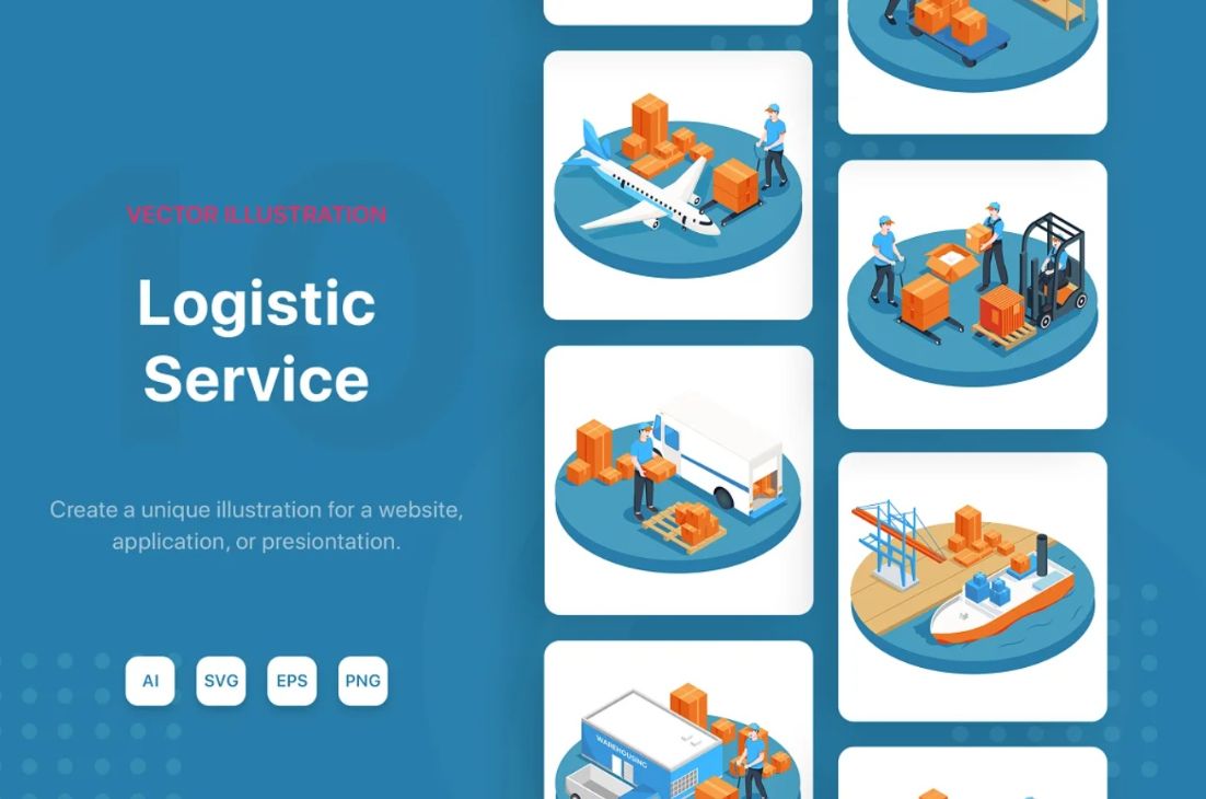 Professional Logistics Service Illustration Design