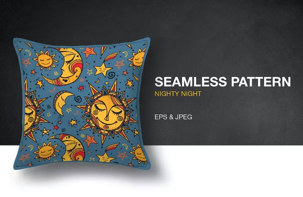 Seamless Night Sky Pattern Designs