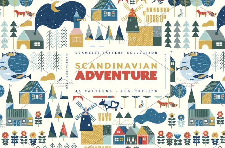 Seamless Scandinavian Adventure Collections