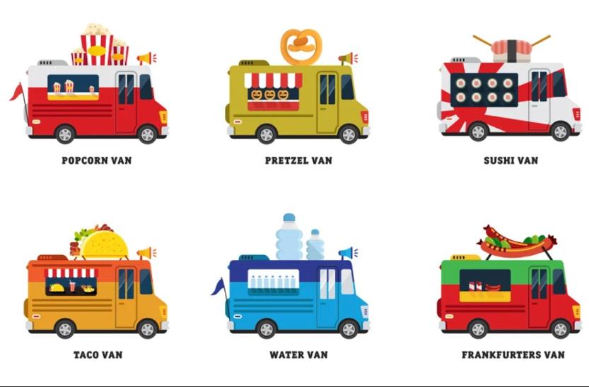 Set of Food Truck Illustrations