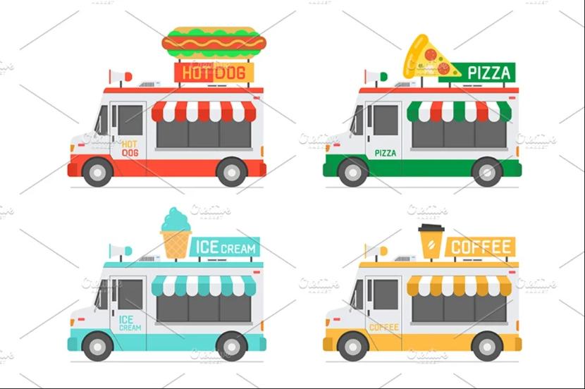 Set of Food Truck Vectors