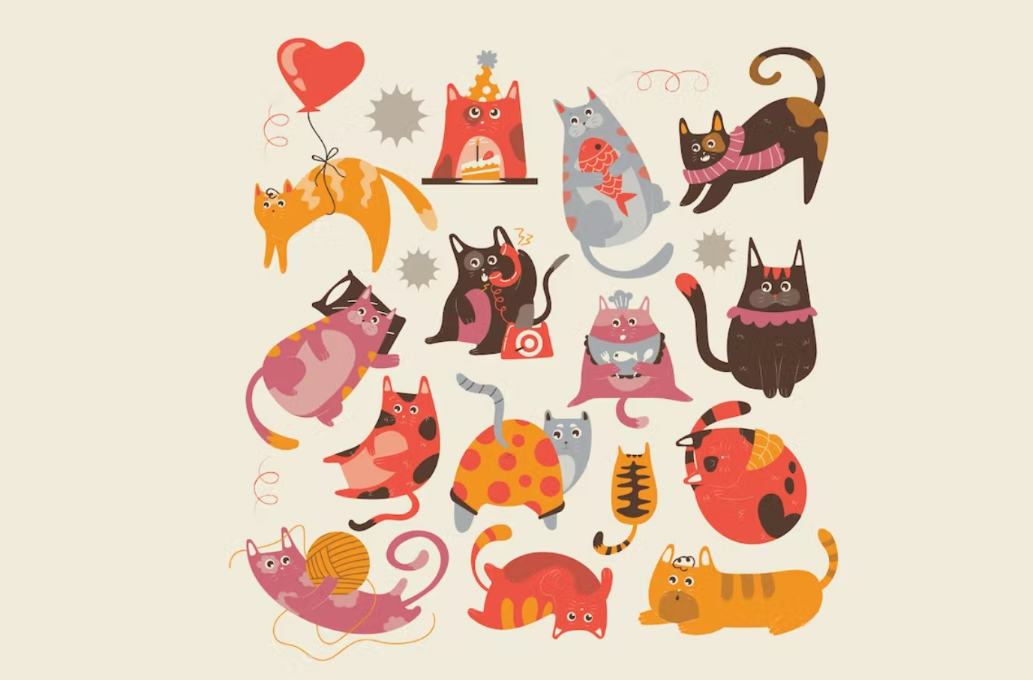 Simple Cute Cat Vectors