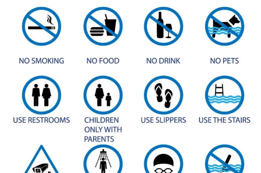 Swimming Safety Icons Set