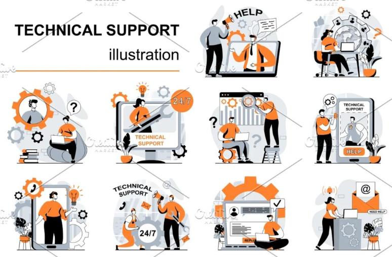 Technical Support Web Illusttrations