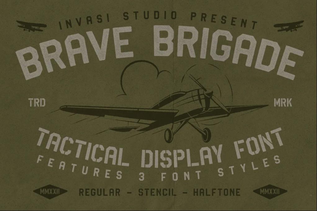 Vintage Distrssed Military Typeface