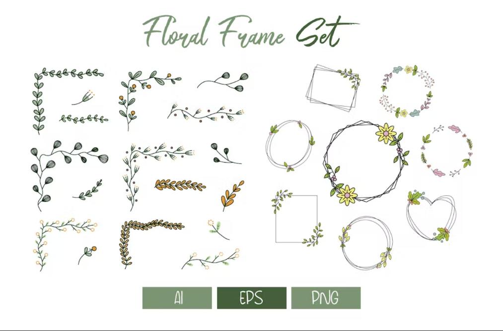 Well Crafted Floral Frames and Cliparts
