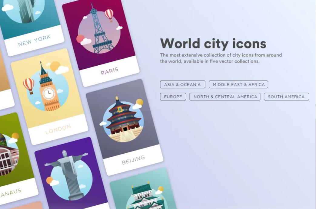World City Icons Set