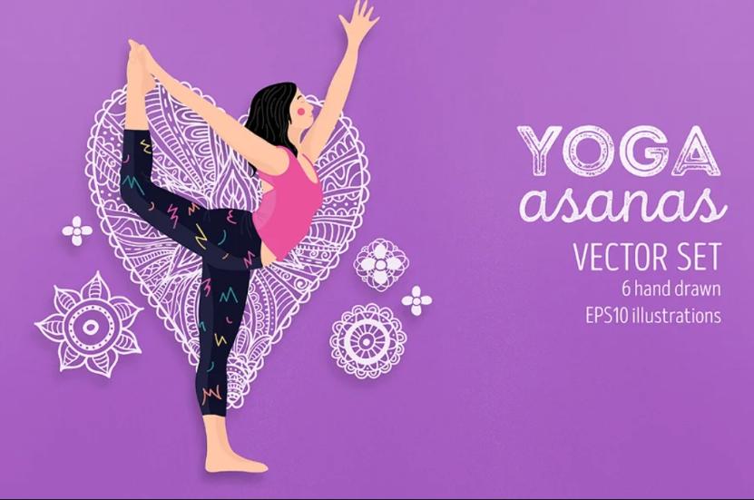 Yoga Asanas Vector illustrations