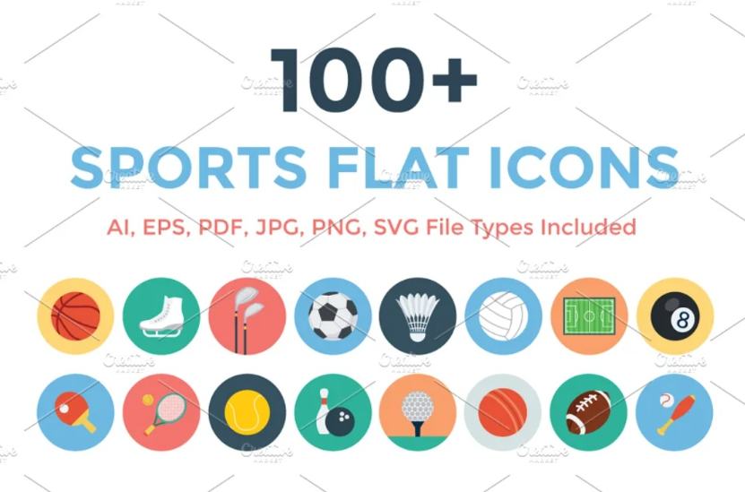 100 Flat Icons Set