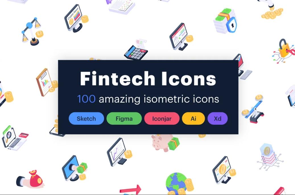 100 Isometric Finance Icons