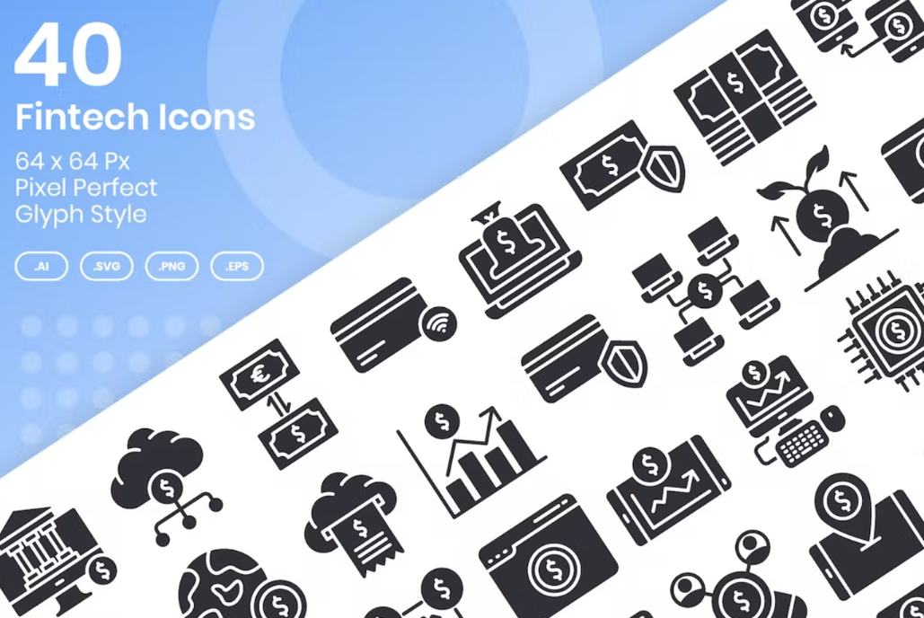 40 Glyph Icons Set