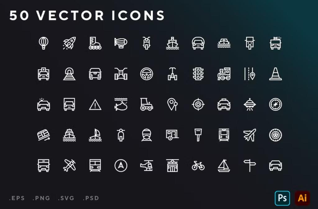 50 Ai and PS Icons